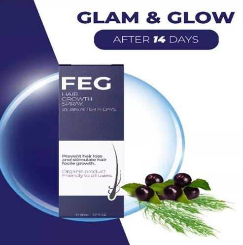 FEG Hair Growth Spray for Thicker, Fuller Hair – Organic Hair Loss Solution for Men & Women (50ml)