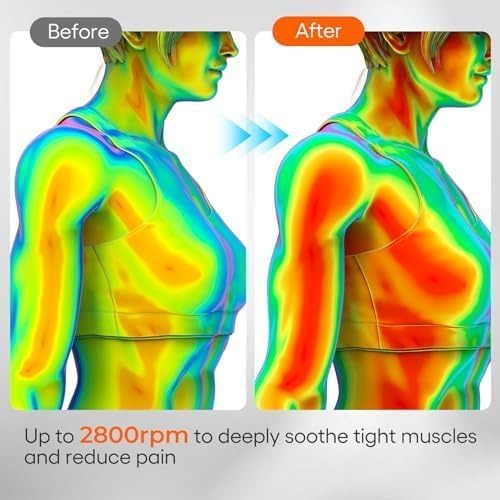 Deep Tissue Percussion Massage Gun with 4 Heads – Handheld Electric Massager for Muscle Relief