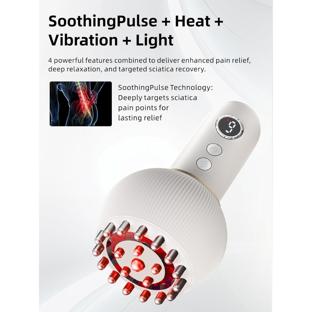 Back Pain Relief Device for Sciatica, Nerve, Lower Back, Hip & Leg Pain Therapy Support