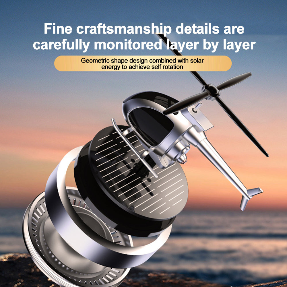 Solar-Powered Rotating Helicopter Car Air Freshener – Stylish Dashboard Fragrance Diffuser