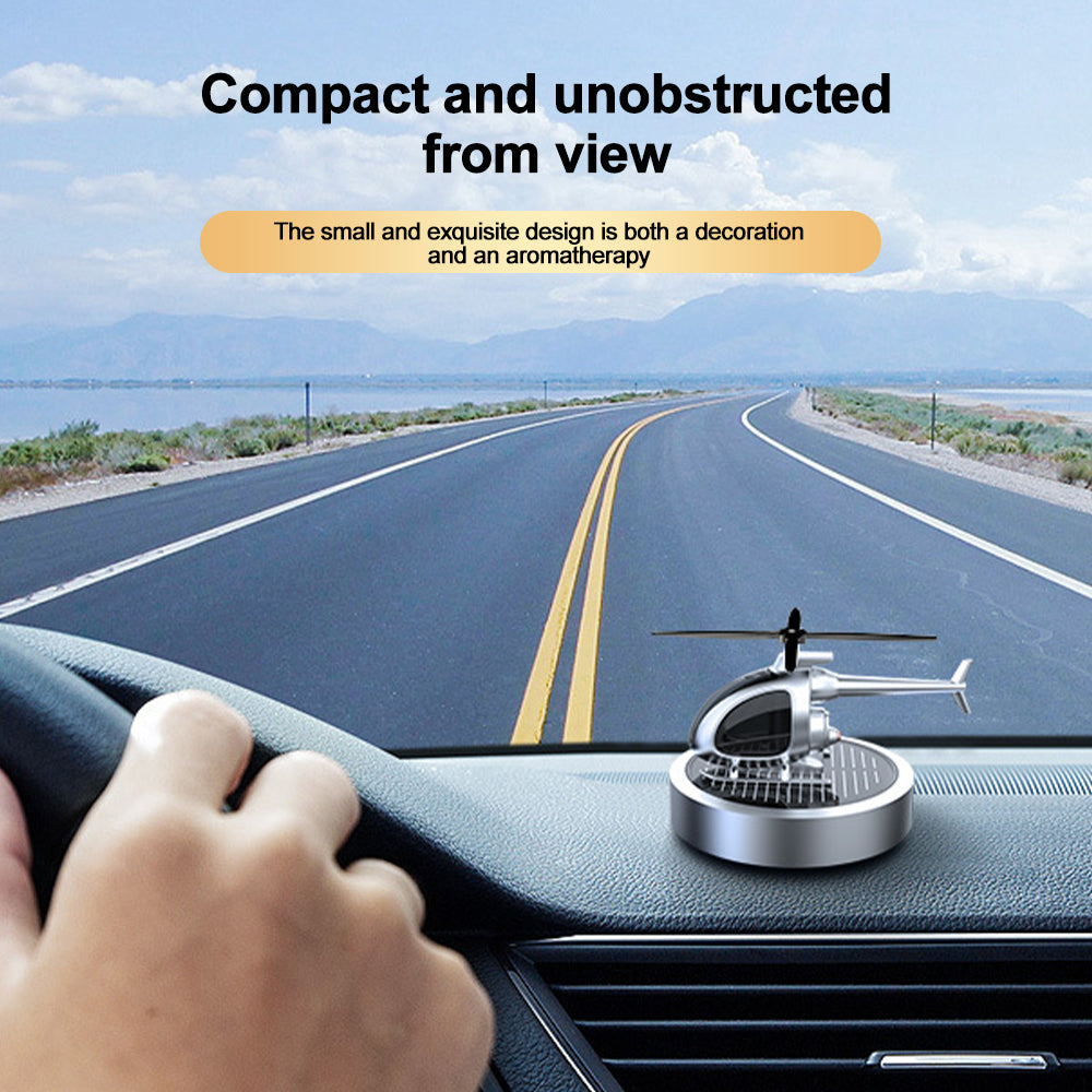 Solar-Powered Rotating Helicopter Car Air Freshener – Stylish Dashboard Fragrance Diffuser