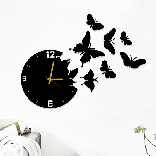 Modern Butterfly Wall Clock for Bedroom & Living Room Stylish Home Decor