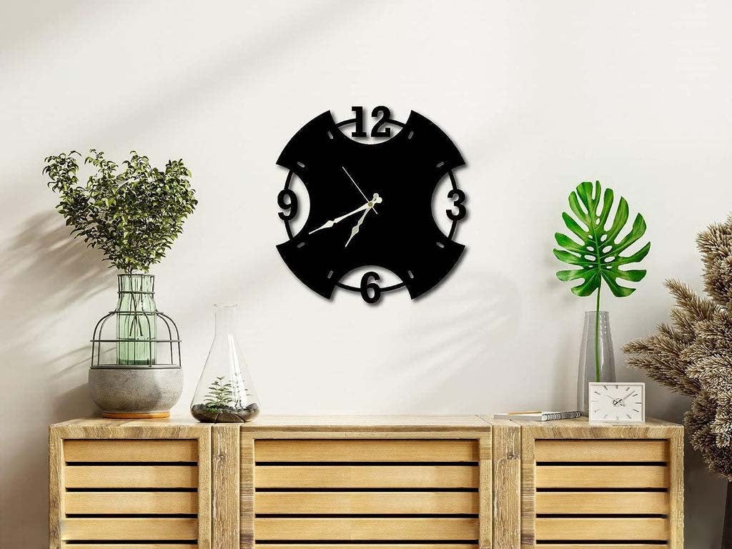 Modern Black Designer Wall Clock for Living Room, Bedroom, Office - Stylish Decorative Timepiece