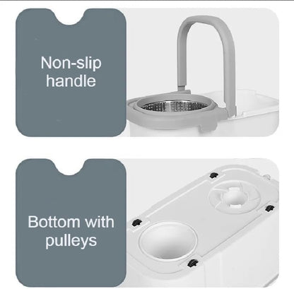 360° Spin Mop with Stainless Steel Bucket – Easy Floor Cleaning System with Microfiber Head