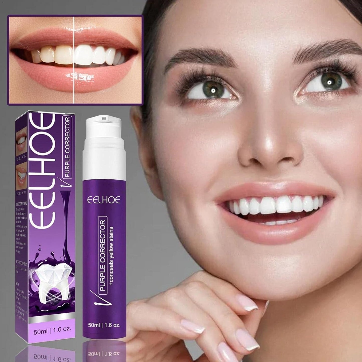 EELHOE Purple Tooth Whitening Corrector – Removes Yellow Stains & Brightens Teeth (50ml)