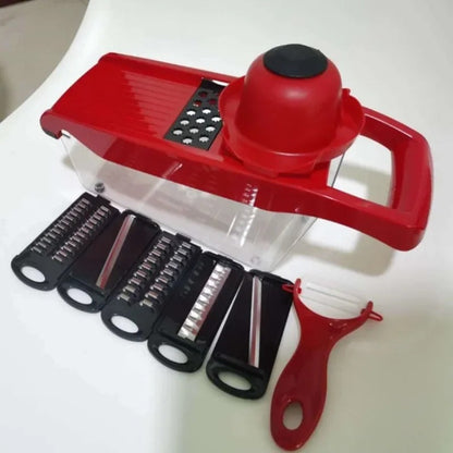 12-in-1 Multifunctional Vegetable Slicer with Storage Container & Interchangeable Blades