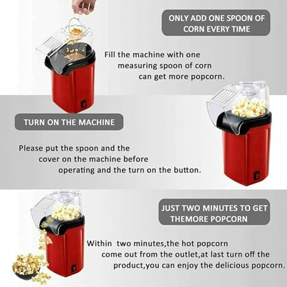 Hot Air Popcorn Maker – Oil-Free Electric Popcorn Machine with 90-Second Auto Pop Feature