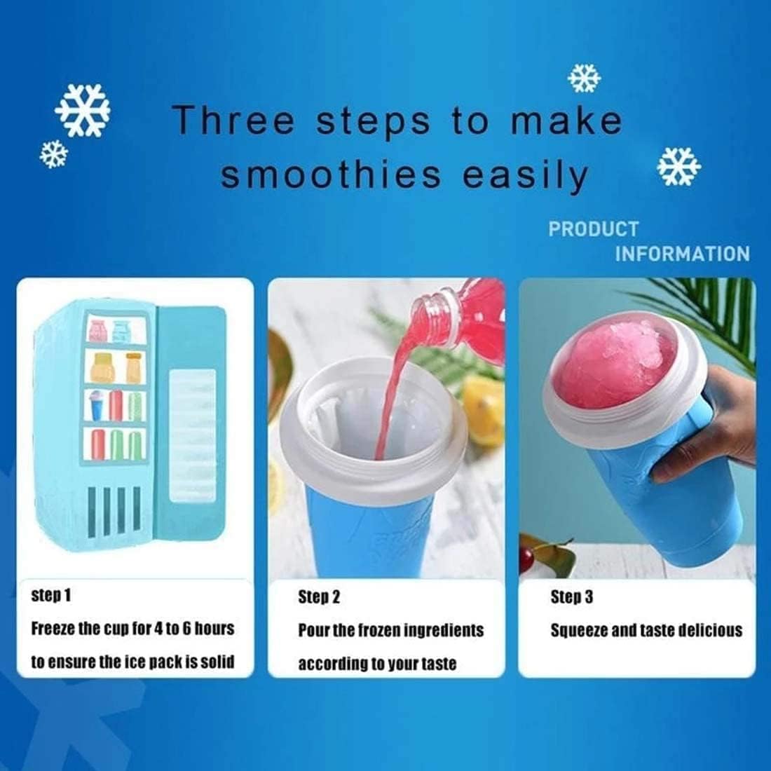 Squeeze Slushy Maker Cup – DIY Instant Frozen Drink Cup for Juice, Soda, Smoothies & More