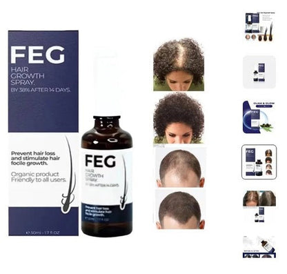 FEG Hair Growth Spray for Thicker, Fuller Hair – Organic Hair Loss Solution for Men & Women (50ml)