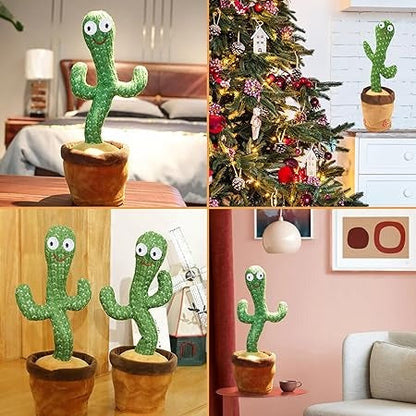 Dancing Talking Cactus Toy with Music, Lights & Mimicry Feature for Kids & Fun
