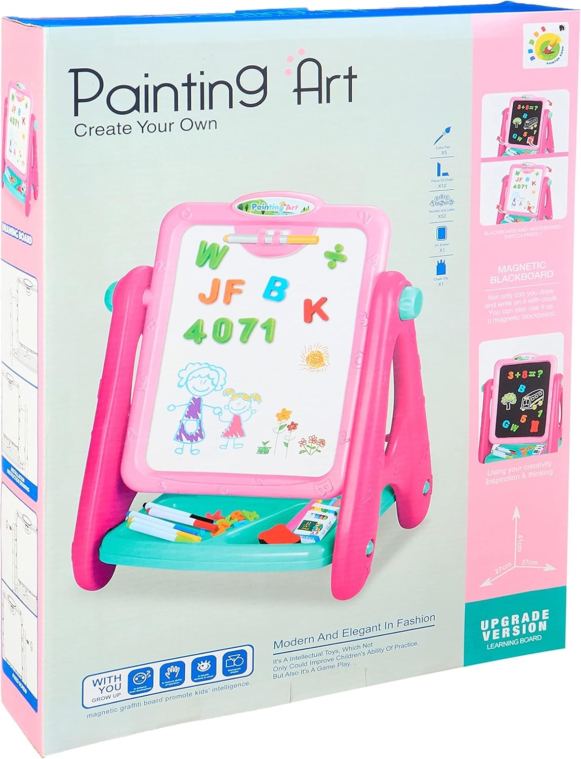 Double-Sided Magnetic Drawing Board – Kids Whiteboard & Blackboard Art Easel