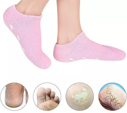 Moisturizing Gel Heel Socks for Cracked Feet & Dry Heels – Soft Cotton Spa Socks