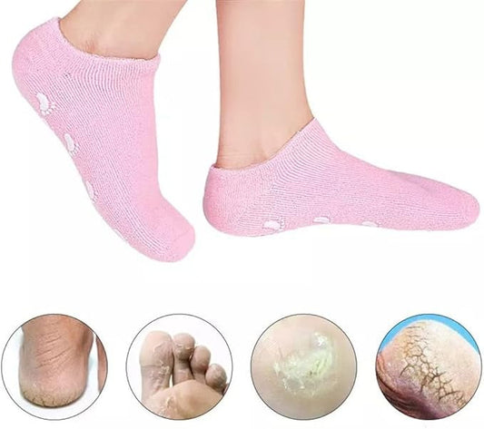 Moisturizing Gel Heel Socks for Cracked Feet & Dry Heels – Soft Cotton Spa Socks