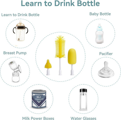 Baby Bottle Cleaning Brush Set – Ideal for Bottles, Pumps, Pacifiers & More