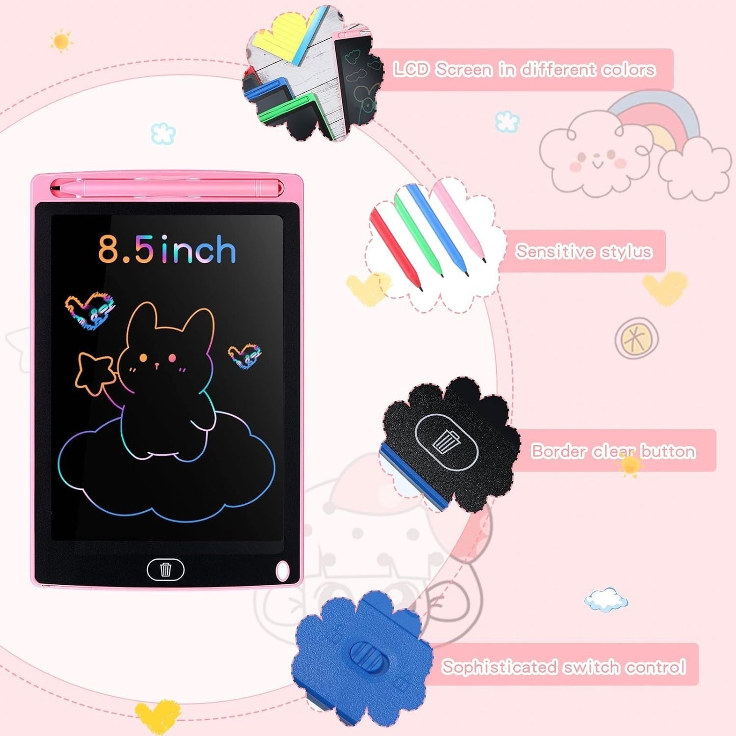 LCD Writing Tablet for Kids – Reusable Drawing Pad for Learning and Fun