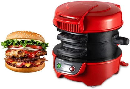 Double Layer Electric Burger Maker – Fast Breakfast Sandwich & Hamburger Grill Machine for Home