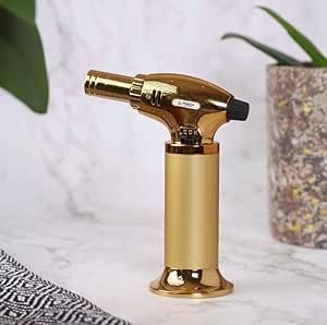 Luxury Gold Butane Torch Lighter for Cooking, Baking & DIY Precision Tasks