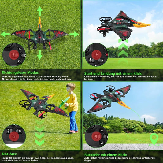 Easy-to-Control Dinosaur Drone with One-Key Takeoff, Landing & Return