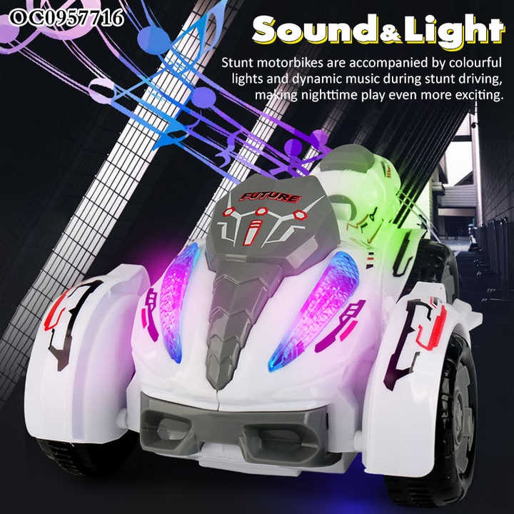 Stunt Motorbike with Electric Sound, Light & 360° Rotation for Kids