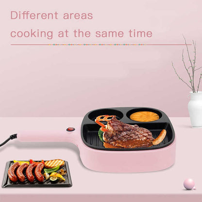 Multi-Section Electric Breakfast Maker – Nonstick Frying Pan for Pancakes, Eggs, Sausages & More