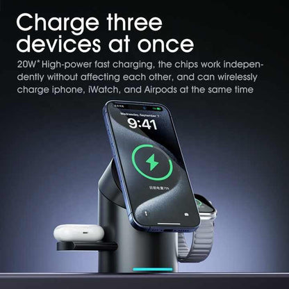 3-in-1 Magnetic Wireless Charging Station for iPhone, AirPods & Apple Watch