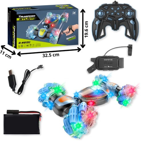 360° Stunt RC Car with LED Lights and All-Terrain Tires for Kids