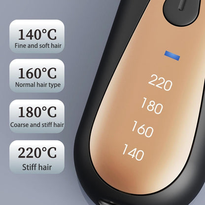 Mini Hair Straightening Brush – Portable Fast-Heating Styling Tool for Smooth, Sleek Hair