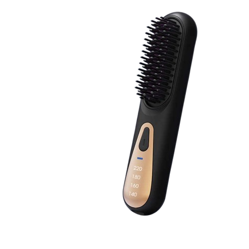 Mini Hair Straightening Brush – Portable Fast-Heating Styling Tool for Smooth, Sleek Hair