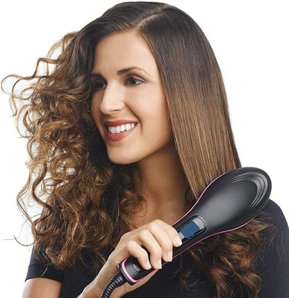 2-in-1 Hair Straightening Brush – Instant Heat Styling Tool for Smooth & Frizz-Free Hair