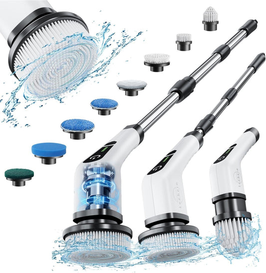 9-in-1 Electric Cleaning Brush Set for Car, Floor, Glass & Leather Surfaces
