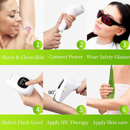 IPL Laser Hair Removal Device for Women & Men – Painless At-Home Permanent Hair Remover