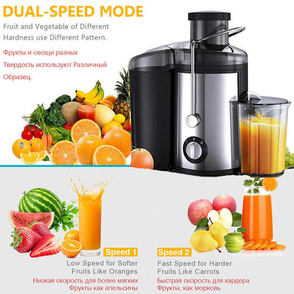 Stainless Steel Juice Extractor – High-Speed Electric Juicer for Fresh Fruits & Vegetables