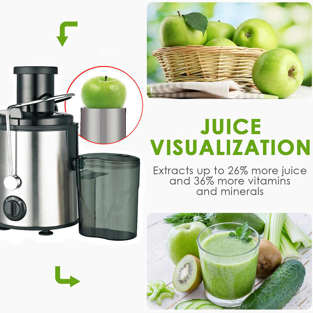 Stainless Steel Juice Extractor – High-Speed Electric Juicer for Fresh Fruits & Vegetables